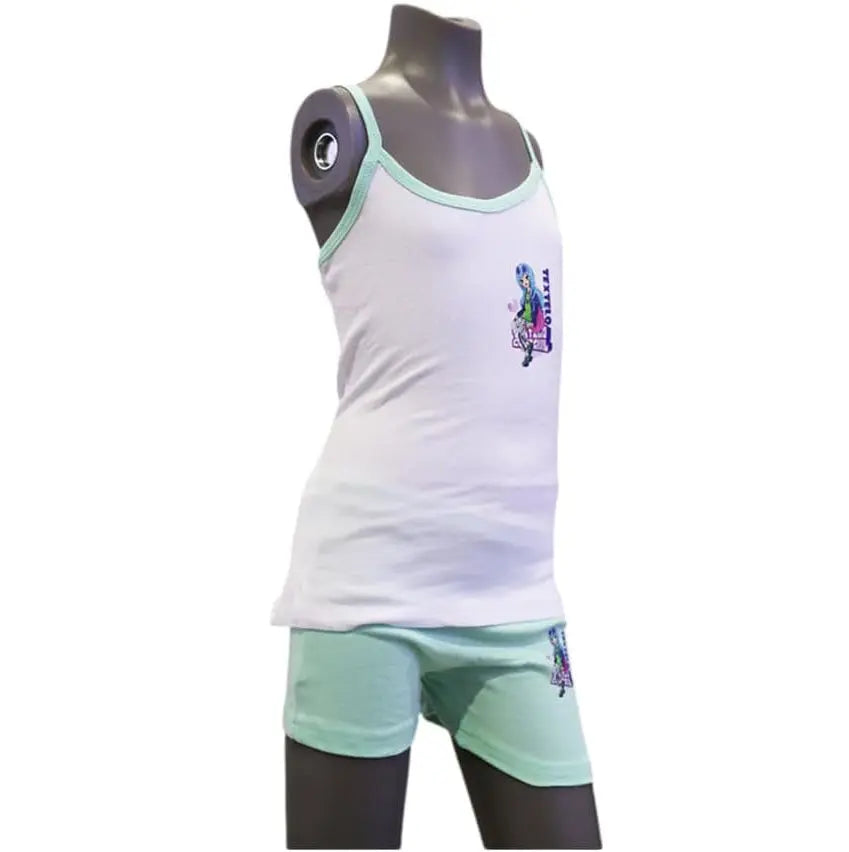 Breathable and soft girls' cotton vests and briefs set