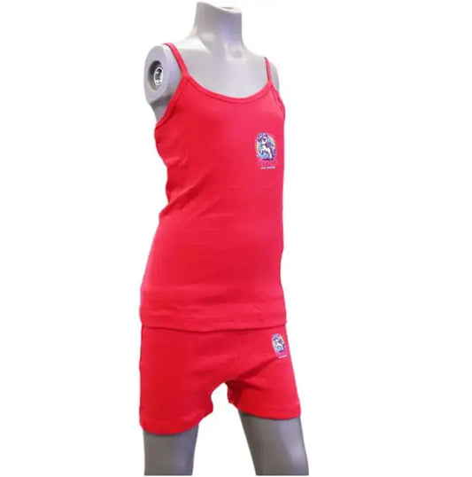 Comfortable girls' vests and briefs set in fun colors for everyday wear