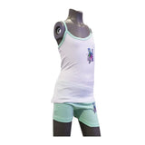 Girls 100% Cotton Underwear Set Vests and Briefs in Two Colors Green - Textelo