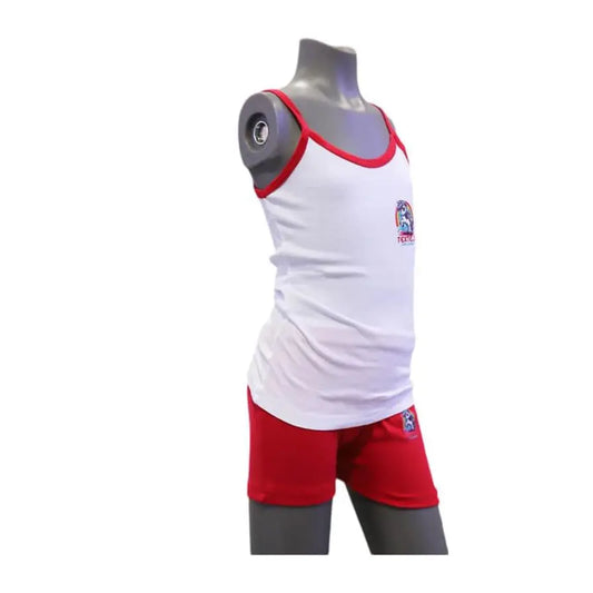 Girls 100% Cotton Underwear Set Vests and Briefs in Two Colors Red - Textelo