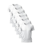 Pack of 6 Men's Combed Cotton White T-Shirts – Crew Neck, Short Sleeve Textelo