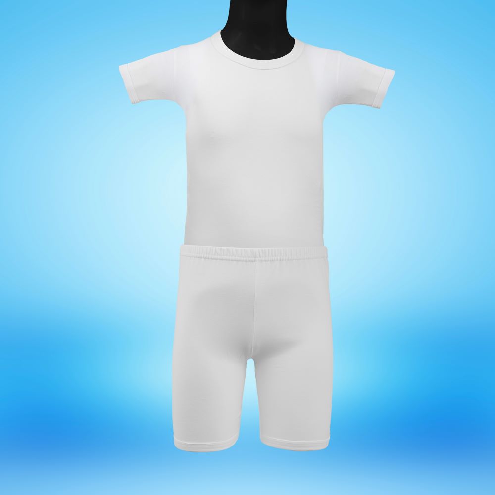 boys' cotton underwear set with T-shirts and trunk boxers in white