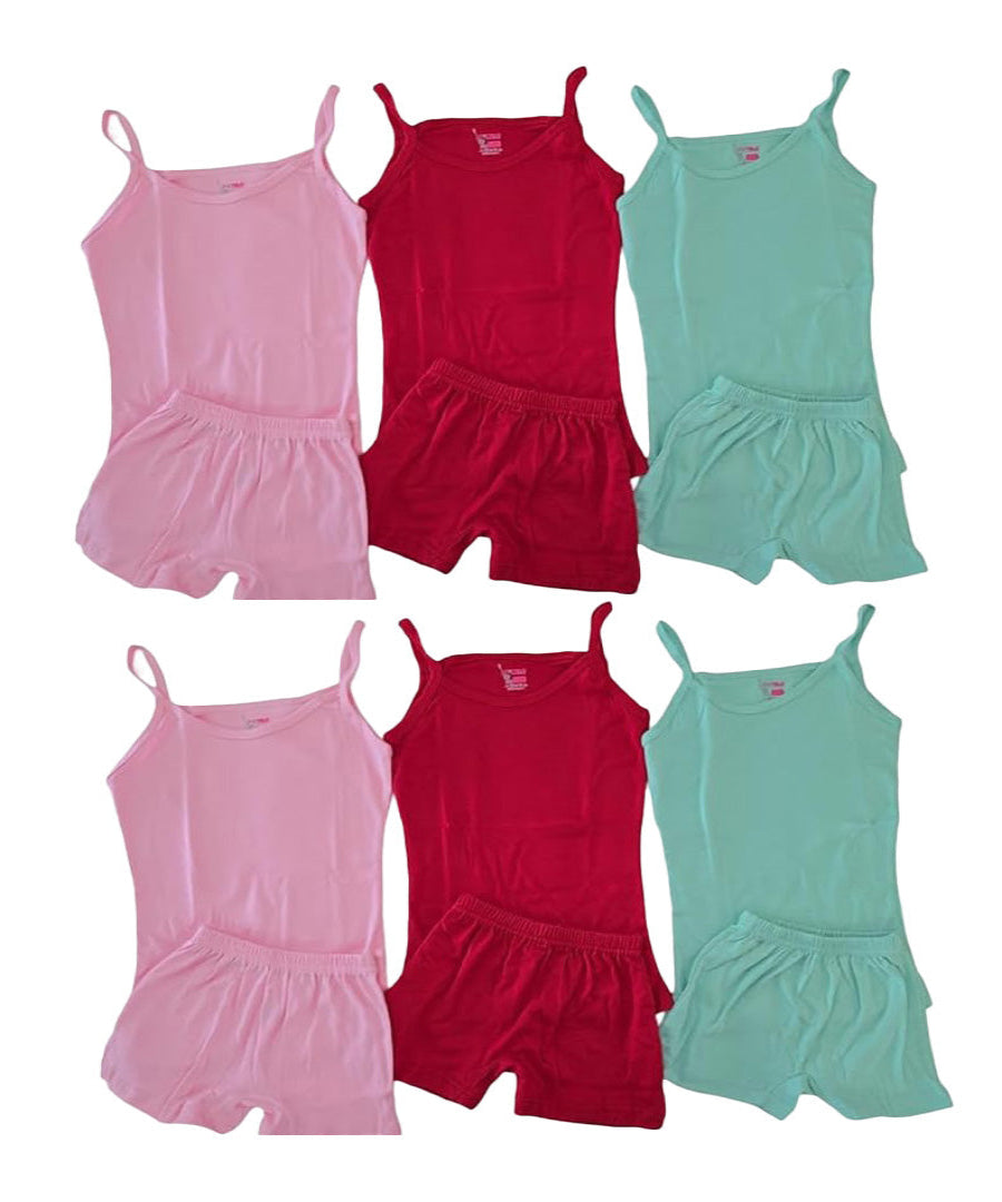 Girls Underwear | 100% Cotton Vests & Briefs (6-Piece, Assorted Colors)
